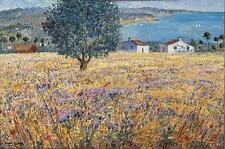Farmhouses in a field on the Adriatic Michele Cascella Opera Unica Olio su Tela
