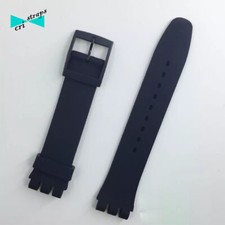 Cinturino per swatch nero in silicone da 17 mm gent irony chrono gomma caucciù