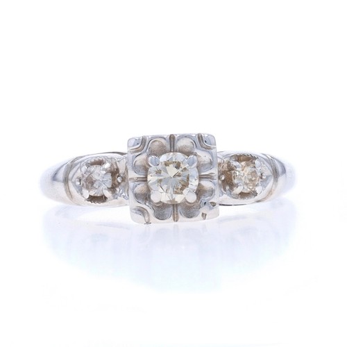 Oro bianco diamante vintage - diamante,