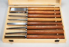 SGORBIE PROFESSIONALI INTAGLIO SCALPELLI UTENSILI PER TORNIO SET 8 PZ CASSETTA 