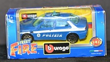 Alfa Romeo 156 Polizia Auto Polizia 1:43 Diecast Bburago Street Fire in scatola
