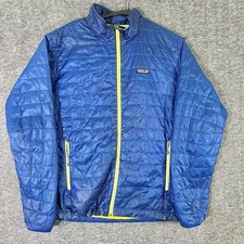 Patagonia Nano Puff Giacca Uomo Large Blu Primaloft Full Zip Foderata Isolata