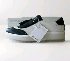 Geox scarpe donna in Pelle,D Myluse Blu/Bianco c/frangia suola alta Eu-37.5 €130