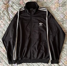 ADIDAS GIACCA TUTA UOMO COLORE NERO BANDE BIANCHE D8 F192 VINTAGE OTTIMO STATO