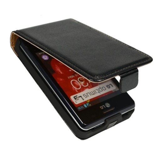 Etui coque czarna façon - czarna, cuir