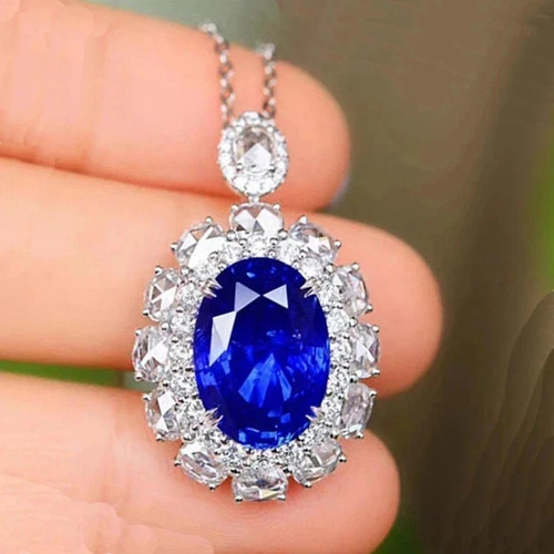 Ciondolo lusso zaffiro blu - di,