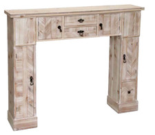 CORNICE CAMINO CAMINETTO LEGNO 2 ANTE 5 CASSETTI 120*23*100CM