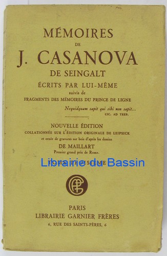 Mémoires casanova de - de,