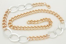 Cintura Da Festa In Metallo Spessa A Maglie In Argento E Oro XS S M L XL XXL