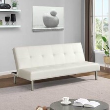 Divano letto ecopelle bianco - ecopelle,