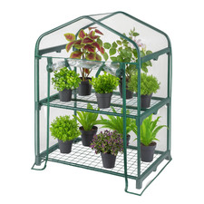 Mini Serra da Balcone 2 Ripiani 69x49x125 cm in PVC e Acciaio 69x49x95 cm 651F