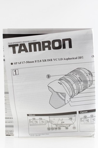 Manuale tamron 17 50mm - sp, af