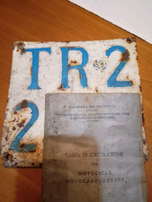 Libretto Carta di Circolazione Targa Vespa Piaggio 125 1959 