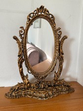 Specchio da Tavolo vintage in Stile Barocco – Cornice in legno( SISTEMARE)