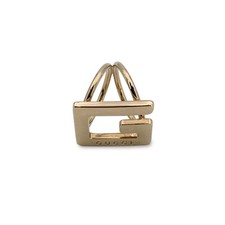 Autentico accessorio porta anelli sciarpa logo G in metallo dorato Gucci