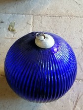 SFERA BLU NATALE 25x25 CM PER ADDOBBO VETRINE VINTAGE