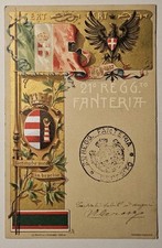 CARTOLINA MILITARE - 21° REGGIMENTO FANTERIA - VIAGGIATA 1904