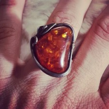 Anello in argento 925 e Ambra