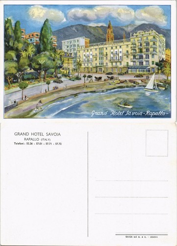 Cartolina rapallo grand hotel - rapallo,