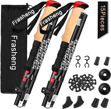 Bastoni Trekking 2 Pezzi Pieghevoli, 7075 Alluminio, Nordic Walking Bastoncini, 