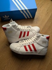 Adidas Basket Profi - Basket 'Bianco/Rosso' - Taglia UK 10,5