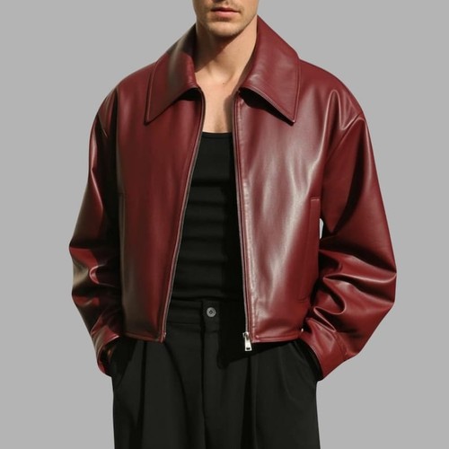 Giacca pelle elegante da - pelle,
