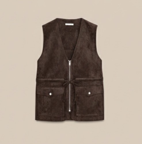 Gilet zara marrone - gilet, tessuto