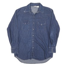 Camicia uomo blu stile denim L