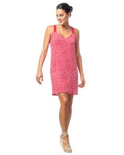 Abito Estivo Donna Spallina Fantasia Rosso-Bianco Egatex-Senoretta 241171