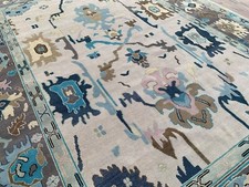 Tappeto Oushak moderno annodato a mano 12x15 piedi tappeto antico tappeti tessuti a mano per camera da letto 