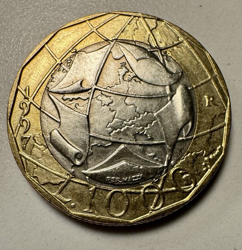 Moneta 1000 lire 1997 con - moneta,