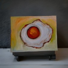 Uovo Fritto Dipinto Olio