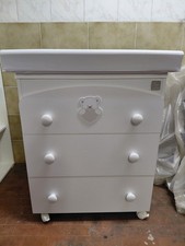 Fasciatoio Cassettiera Bagnetto con ruote - Bianco