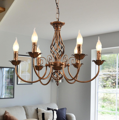 Lampadario bronzo vintage - lampadario,