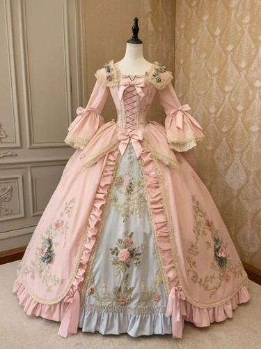 Abito ballo vittoriano rosa - abito,