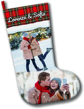 Calza Befana Personalizzata Con Foto, Nomi E Testo Da Appendere Al Camino Idea R