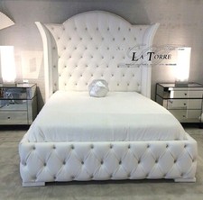 Letto singolo Shipe Barocco moderno cameretta legno velluto o ecopelle qualsiasi