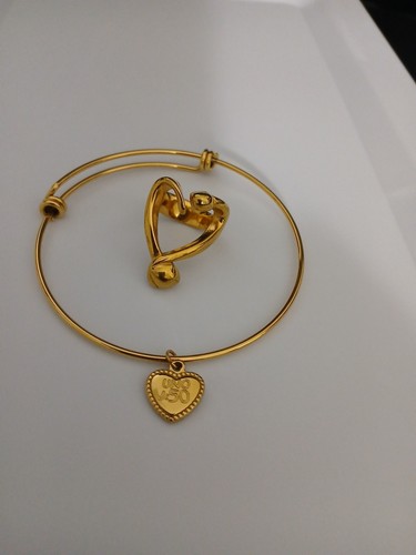 Set bracciale anello acciaio - set,