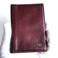 portafogli portacarte di credito VALENTINO wallet leather pelle bordeaux red 90s