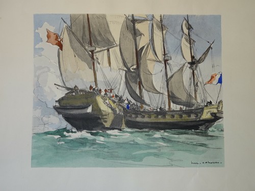 Belle litho marine - marine, miillitaire