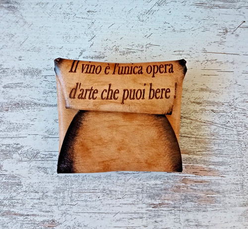 Portamonete cuoio artigianale - portamonete,