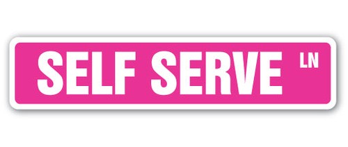 Cartello stradale self - , servite