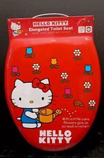 Set Sedile WC e Coperchio Sanrio Hello Kitty Morbido Imbottito Allungato NUOVO 14" X 17" 