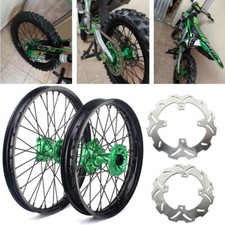 21/19 Ruote Cerchi Dischi Freno per Kawasaki KX 250 450 F 06-14 KX 125 250 06-08