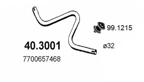Tubo gas scarico marmitta - tubo,