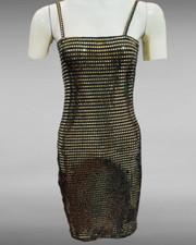 Golden Glam Grid Sequin