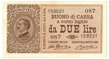 2 LIRE BUONO DI CASSA EFFIGE