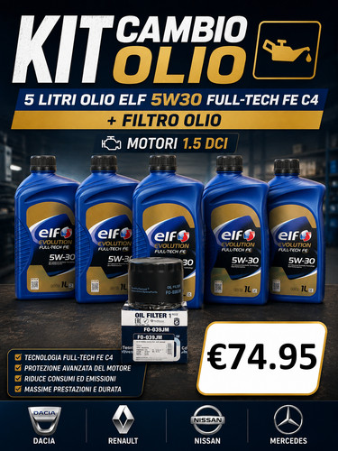 Kit cambio olio - olio, duster