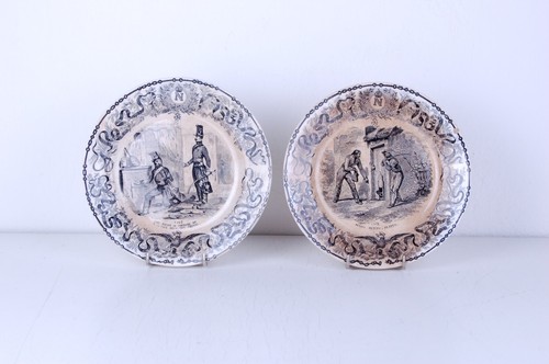 Coppia antichi piatti napoleon - coppia,