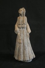 scultura giapponese orientale antica dama creta bianca inizio XX secolo